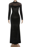 Elegant Long-Sleeve Evening Dress