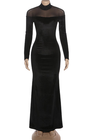 Elegant Long-Sleeve Evening Dress
