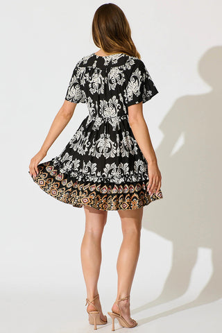 Floral V-Neck Casual Dress