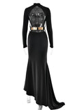 Elegant Long-Sleeve Evening Gown