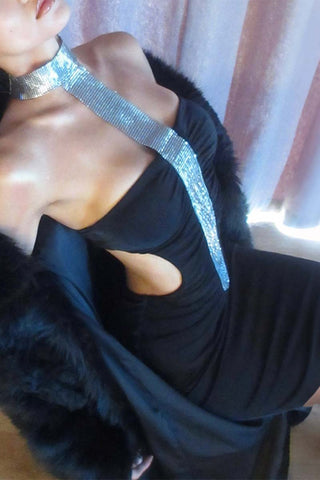 Strapless Maxi Dress with Statement Detail