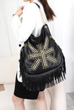 Fringe Studded Tote Bag