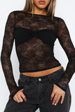 Sheer Lace Long Sleeve Top