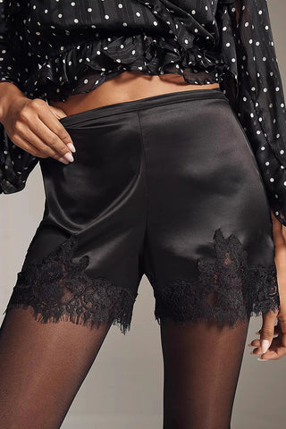 Lace-Trimmed Casual Shorts