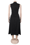 Side-Button Midi Dress