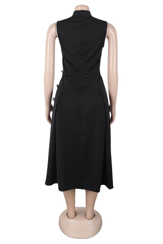 Side-Button Midi Dress