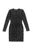 Sparkling Mesh Sleeve Casual Dress