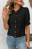 Textured Button-Up Blouse