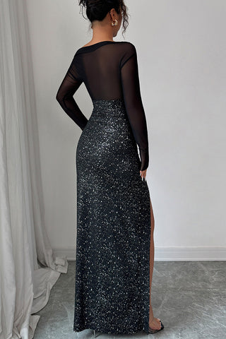 Elegant Off-Shoulder Glitter Dress