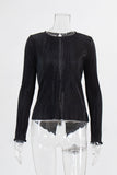 Elegant Pleated Long-Sleeve Blouse