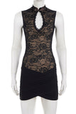 Lace Keyhole Casual Dress