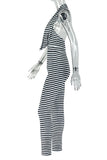 Striped Halter Jumpsuit