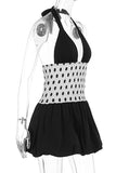 Halter Neck Polka Dot Casual Dress