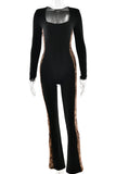 Long-Sleeve Jumpsuit with Side Detail
