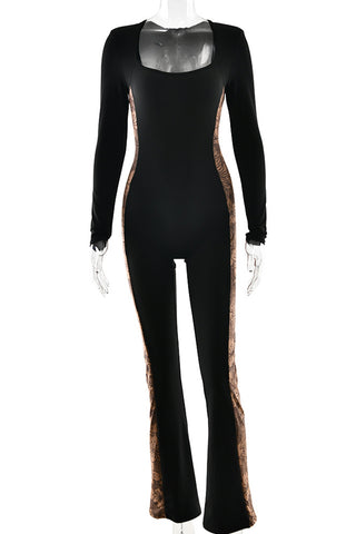 Long-Sleeve Jumpsuit with Side Detail