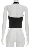 Studded Halter Neck Tank Top