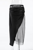 Chic Maxi Skirt with Sheer Panel