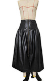 High-Waist Zip-Front Midi Skirt