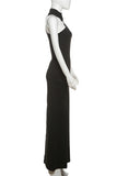 Sleeveless High-Neck Evening Gown