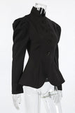 Elegant Puff-Shoulder Blazer