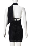 One-Shoulder Halter Mini Dress
