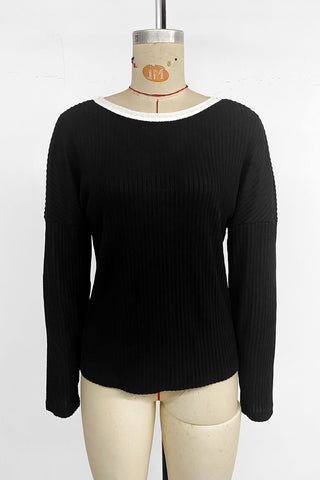 Bow-Back Detail Long Sleeve Top