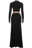 Elegant Long Sleeve Cut-Out Set
