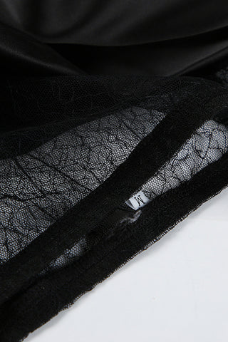 Layered Mesh and Satin Drape Skirt