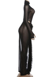 Elegant Skirt Set with Sheer Overlay