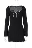 Ruffle Trim Casual Dress
