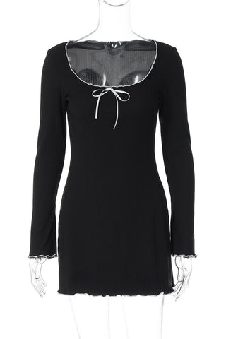 Ruffle Trim Casual Dress