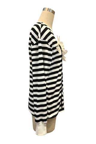 Striped Floral Applique T-Shirt