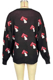 Playful Mushroom Pattern Sweater