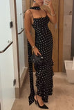 Polka Dot Halter Maxi Dress