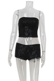 Sequin Tube Top and Shorts Set