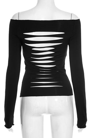 Off-Shoulder Long Sleeve Tee