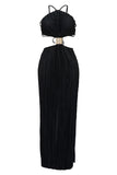 Halter Cutout Maxi Dress