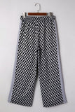 Checkered Drawstring Casual Pants