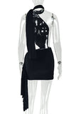 Halter Neck Mini Evening Dress