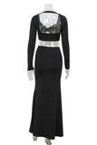 Elegant Ring-Detail Skirt Set