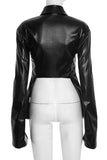 Sleek Zip-Up Faux Leather Jacket