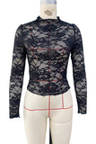 Lace Long-Sleeve Fashion Blouse