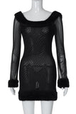 Sheer Long-Sleeve Night Out Dress
