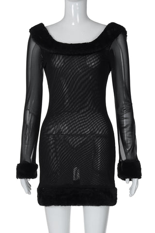 Sheer Long-Sleeve Night Out Dress