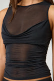 Draped Mesh Tank Top