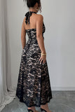 Halter Lace Maxi Dress