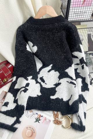 Floral Patterned Sweater