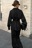 Tie-Waist Long Sleeve Pants Set