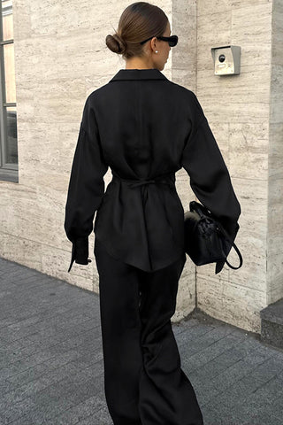 Tie-Waist Long Sleeve Pants Set