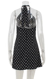 Polka Dot Halter Mini Dress